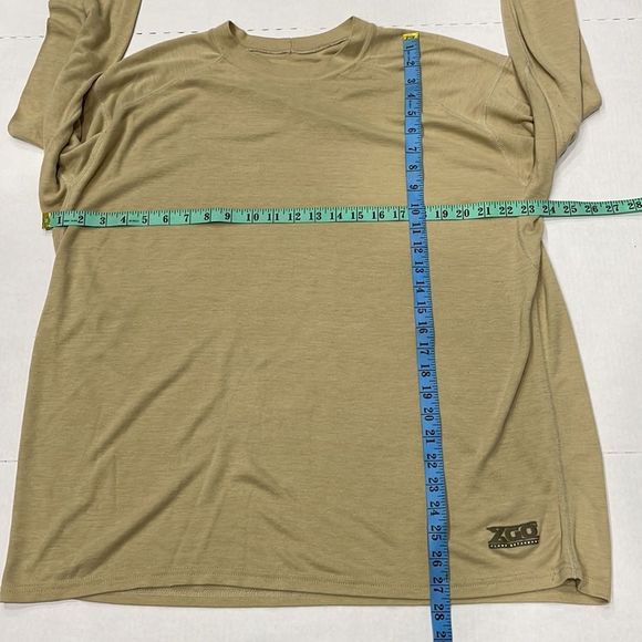 XGO Mens Flame Retardant Tan Long Sleeve Crewneck Shirt 2XL Workwear Outdoor - Picture 6 of 9